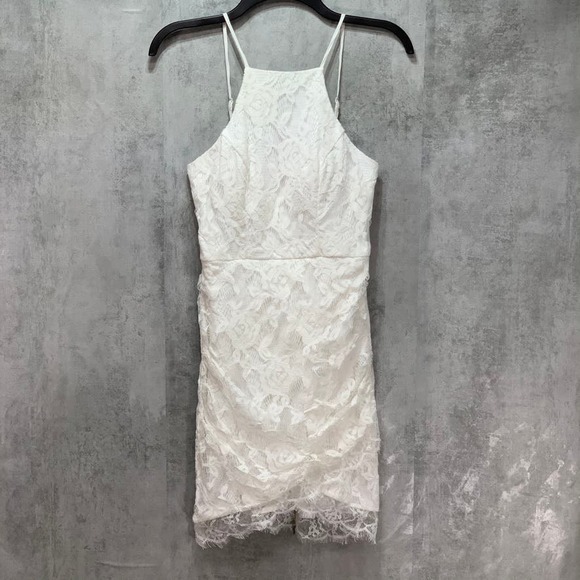 Speechless Ivory Halter Neck Floral Lace Dress XS - Picture 2 of 12